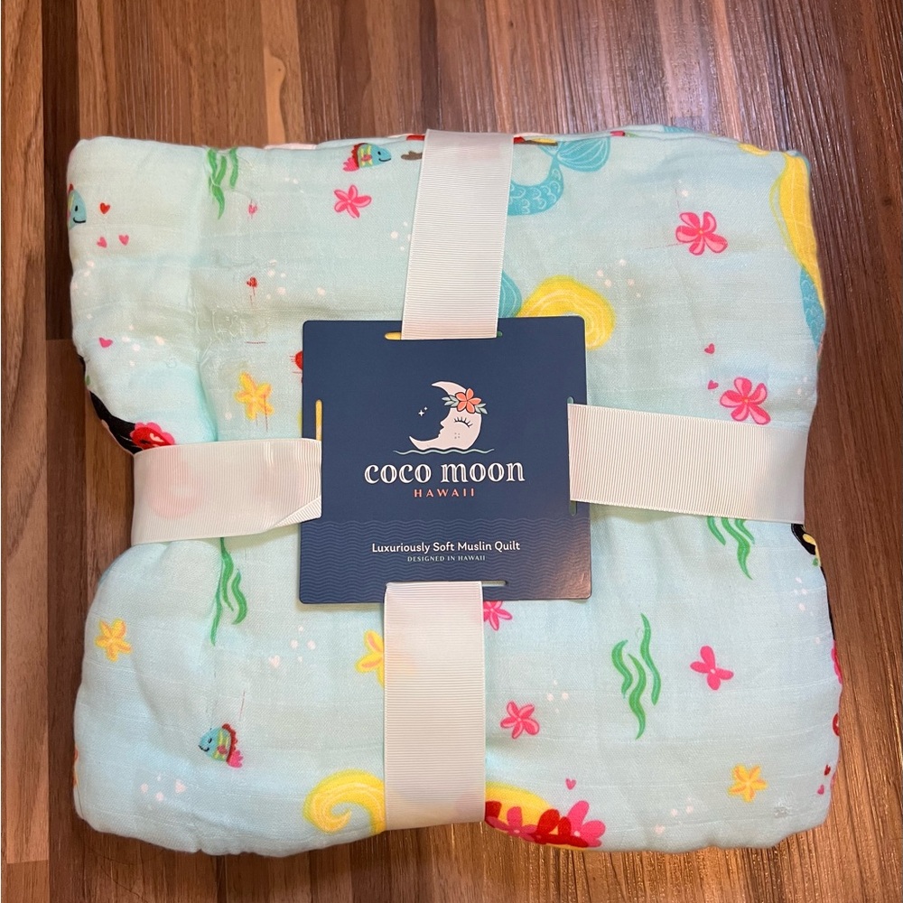 coco moon baby girl muslin quilt